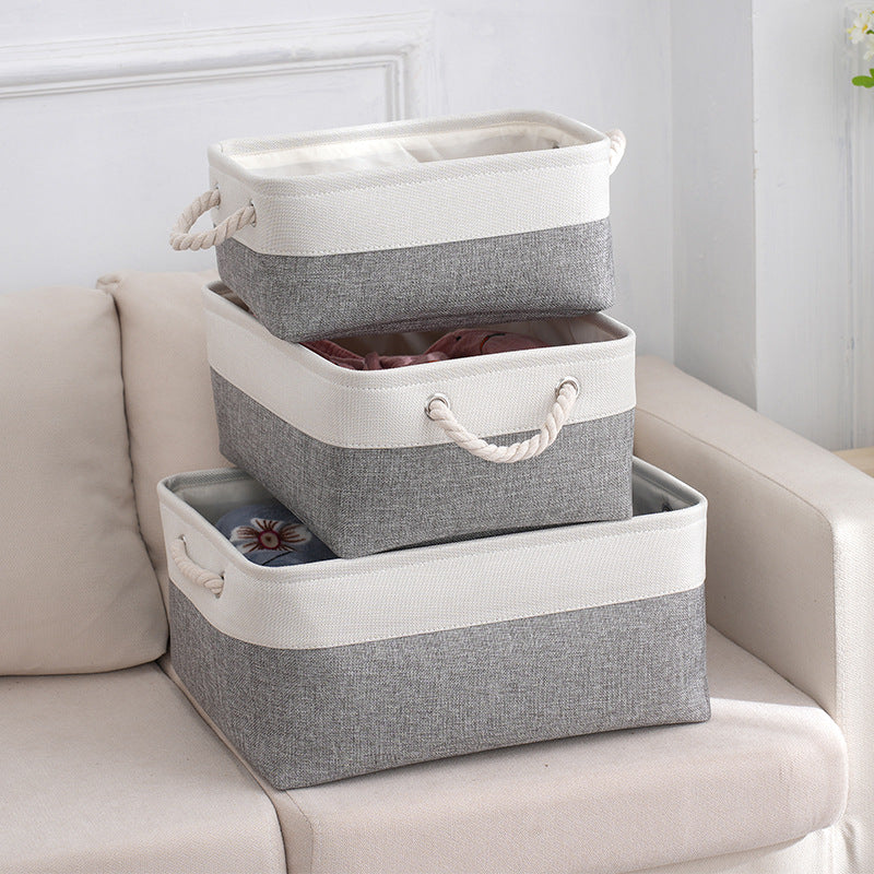 Collapsible Linen Storage Bin with Handles, 3 Sizes