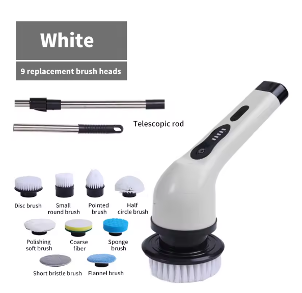 Dual Cleaning Brush with Interchangeable Detail and Large Heads