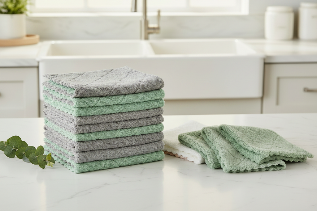 AIDEA Dish Cloths - Grey Mint Reference Match