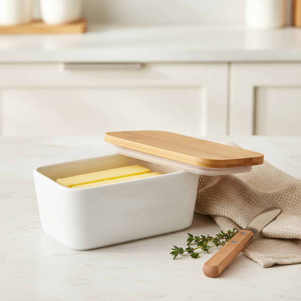 Arswin Butter Dish LARGE 650ml, White