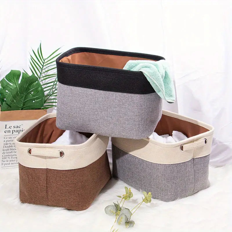 Collapsible Cotton Linen Storage Box for Toys and Sundries