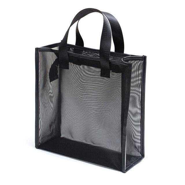 Mesh Zipper Cosmetic Bag, Breathable See-Through Travel Organizer