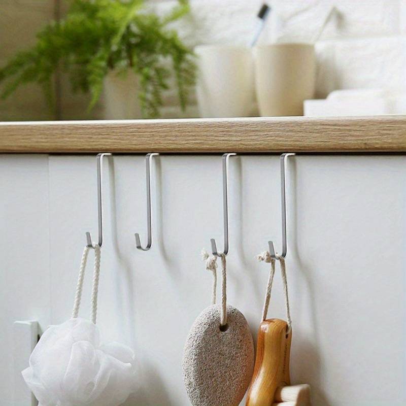 Over-the-Door Stainless Steel Hooks for Towels and Coats, 8-Pack