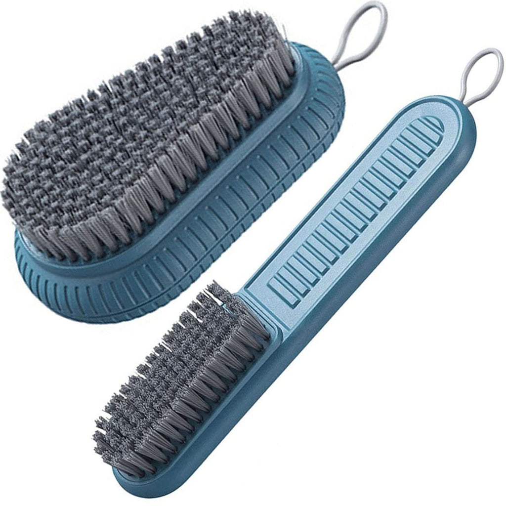 Hand-Shaped Soft-Bristle Scrub Brush with Hanging Ring, Blue