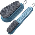 Hand-Shaped Soft-Bristle Scrub Brush with Hanging Ring, Blue