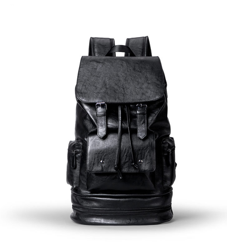 Men's PU Leather Travel Backpack, 45 x 38 x 10 cm