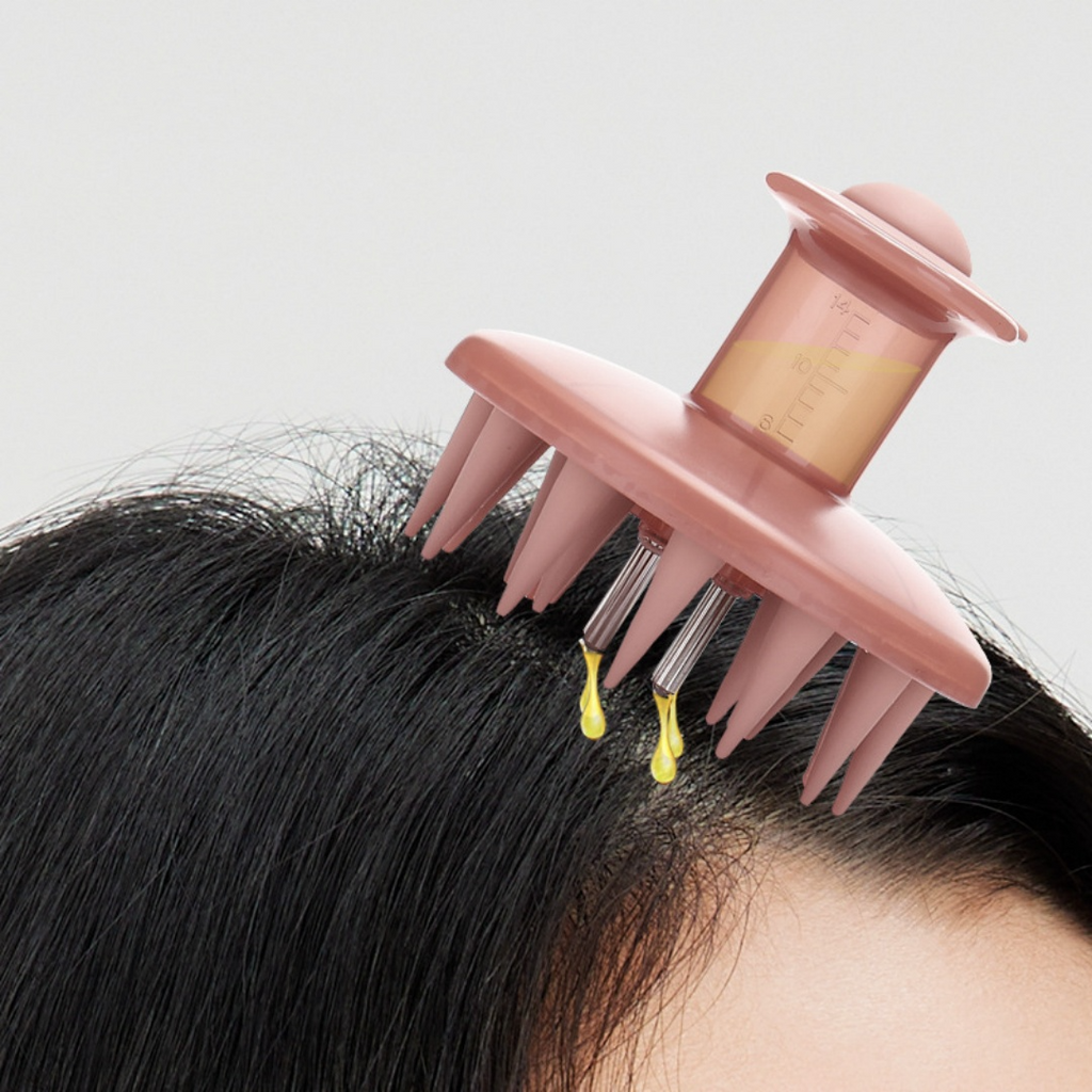 Silicone Scalp Massage Comb with 14 ml Serum Applicator