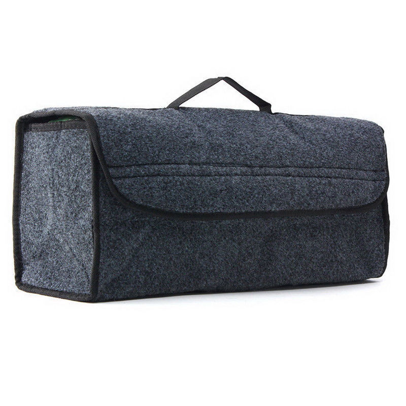 Felt Storage Box with Handle for Car and Home, Dark Grey