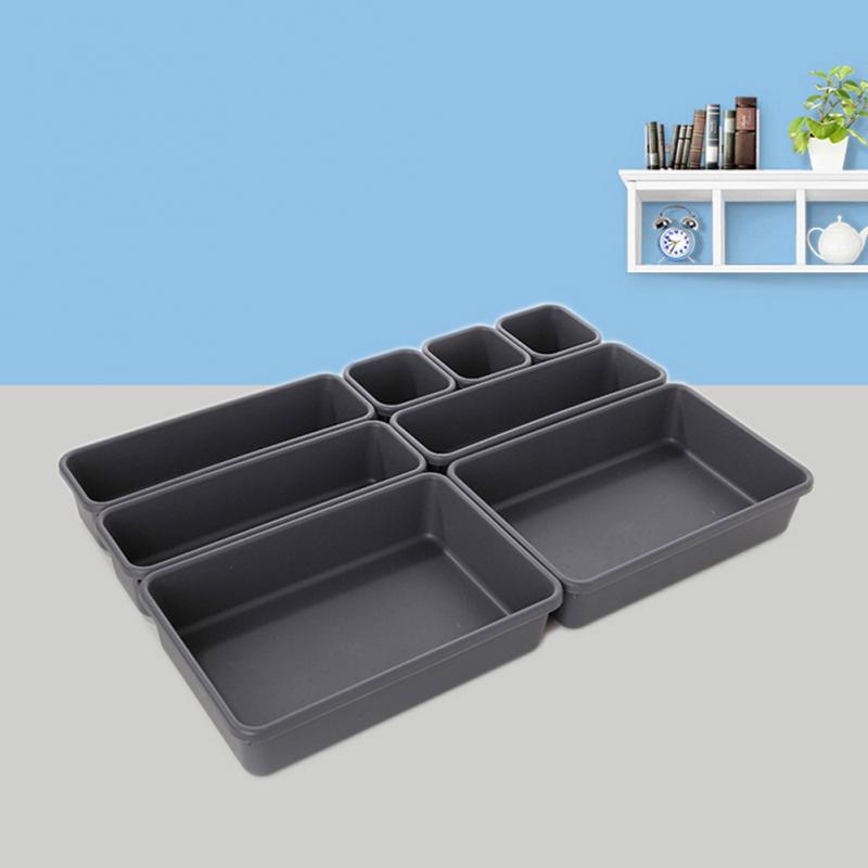 Multi-Compartment Plastic Drawer Organizer, Black or White