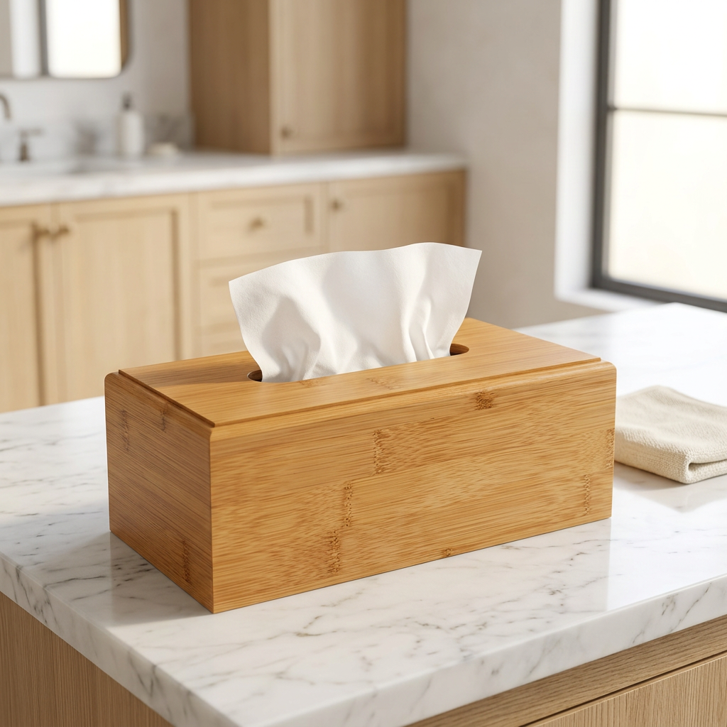 Bamboo Baby Wipes and Tissue Dispenser Box