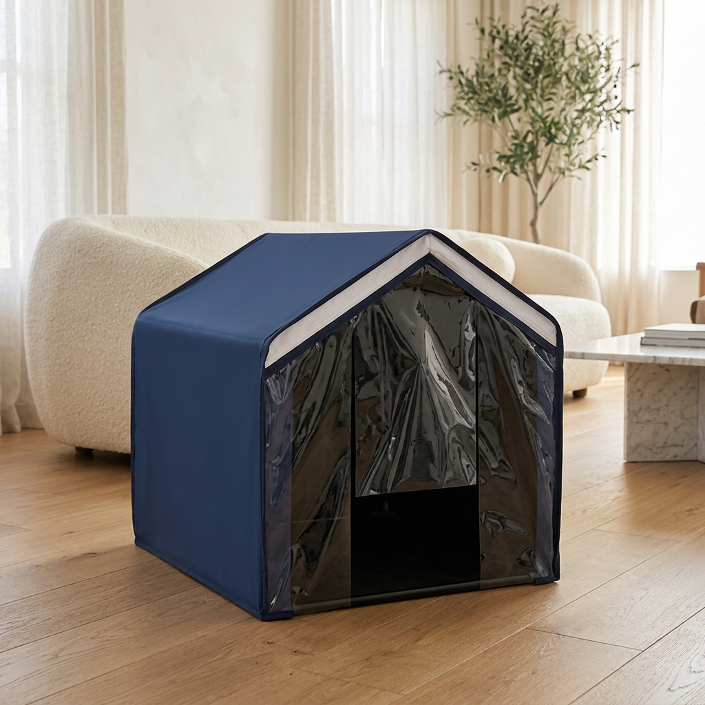 Dog-Resistant Litter Box Cover with Removable Curtain