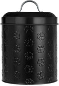 Embossed Metal Pet Food Canister with Airtight Lid, 104 oz, Black