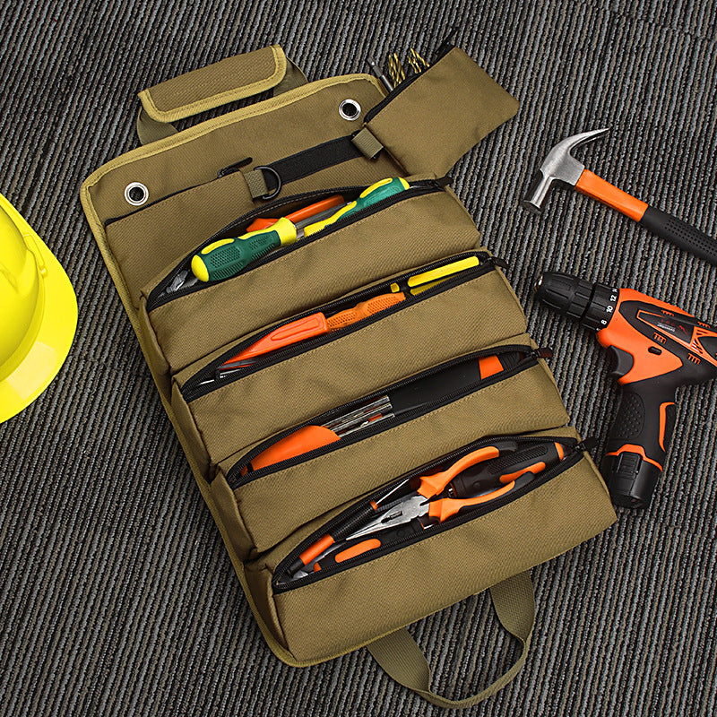Roll-Up Tool Storage Bag in Oxford Cloth with Shoulder Strap