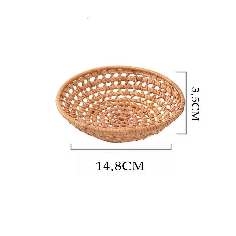 Round Hand-Woven Vine Rattan Storage Basket, Small or Large