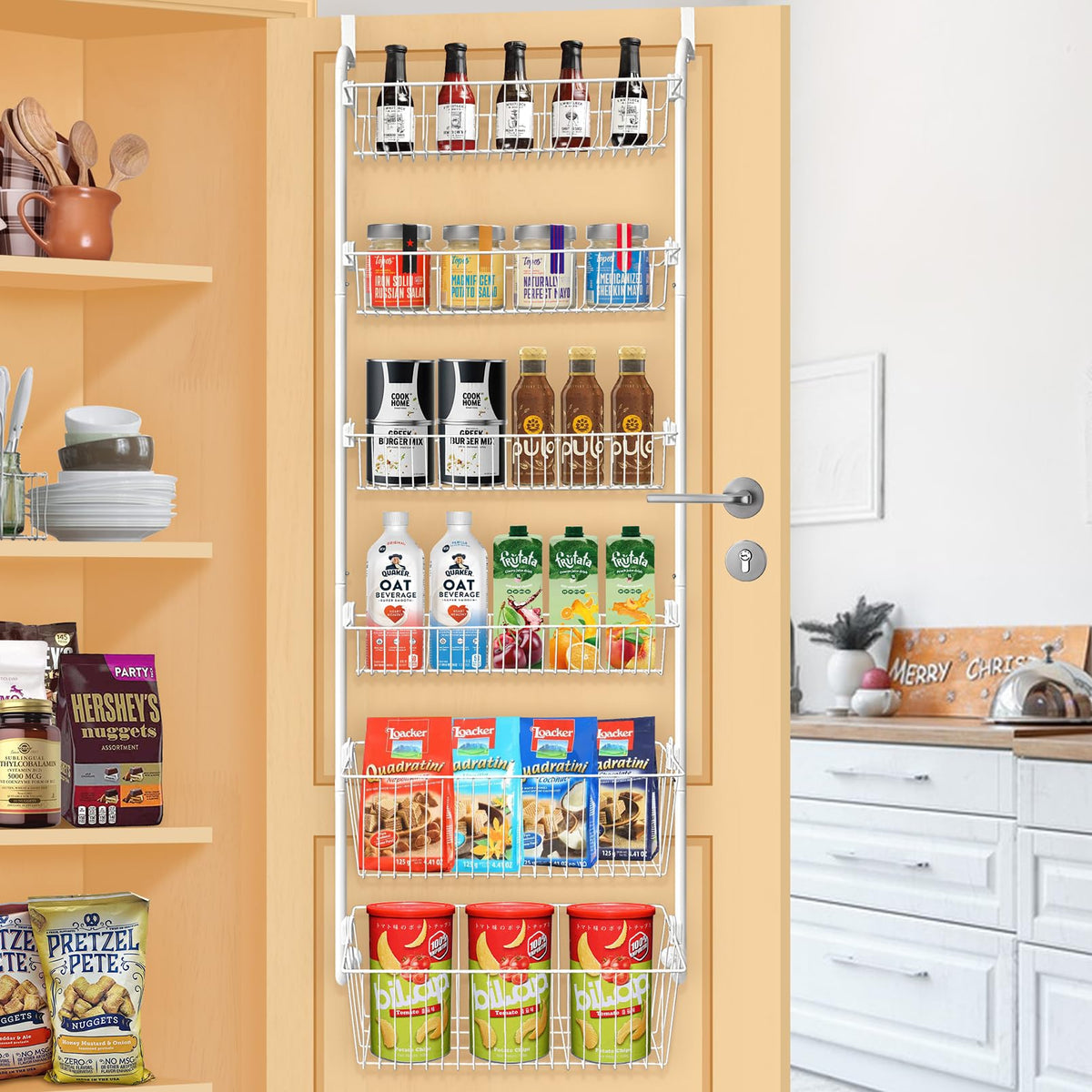 6-Tier Over-the-Door Pantry Organizer, Beige