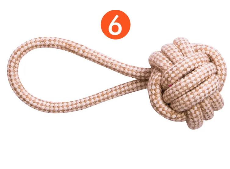 Cotton and Hemp Rope Dog Toy Set, 9 Pack or Single Styles