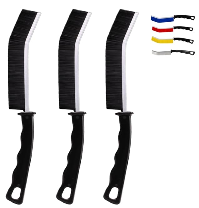 Crevice and Grout Cleaning Brush Set for Tight Spaces, 3-Pack
