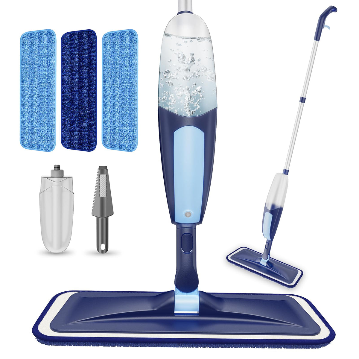 Microfiber Spray Mop with 550 ml Refillable Tank and 3 Washable Pads