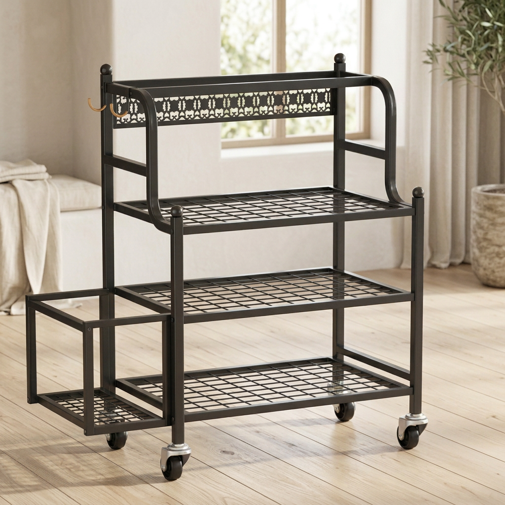 Home Gym Storage Rack with Wheels for Dumbbells, Yoga Mats and Bands