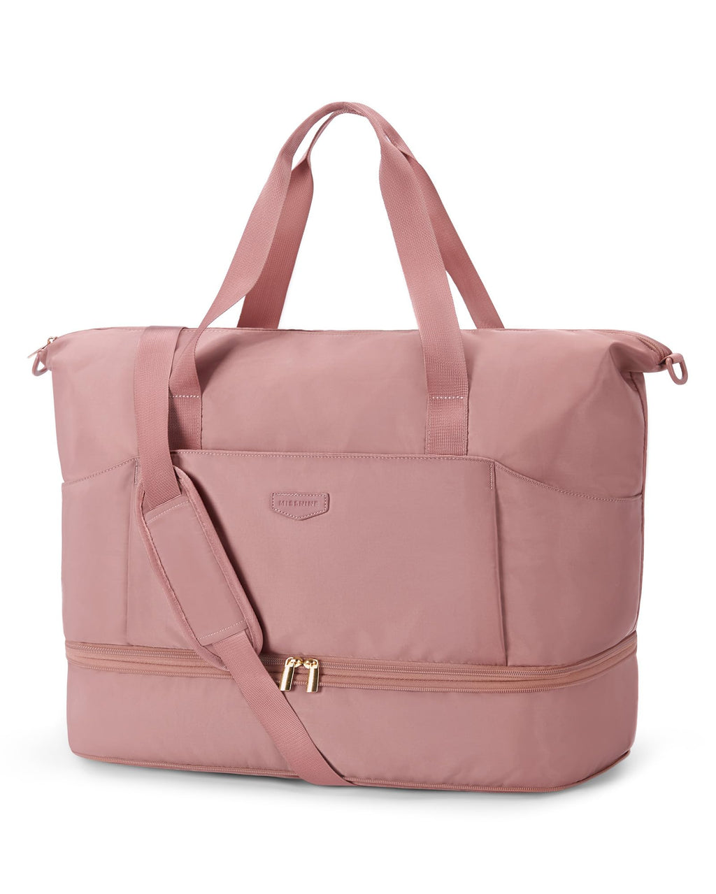 Expandable 50L Weekender Bag with Shoe Compartment, Dark Pink