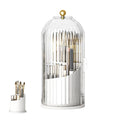 Covered Rotating Toothbrush Holder, 360-Degree, Transparent White