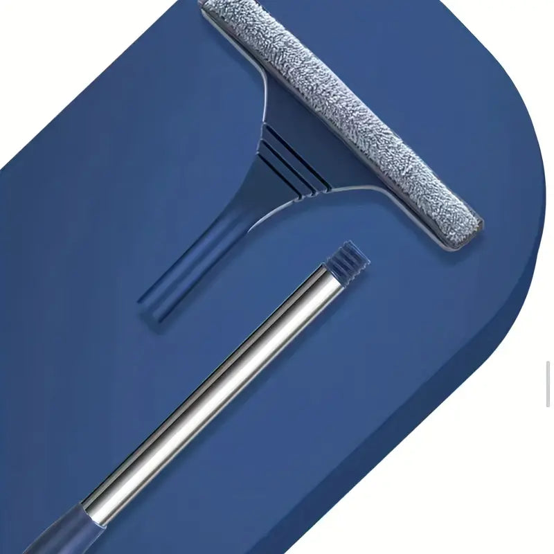 Telescoping High Window Cleaning Brush and Glass Wiper