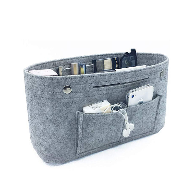 Felt Makeup Storage Organizer with Multiple Pockets, 25 x 16 x 10 cm