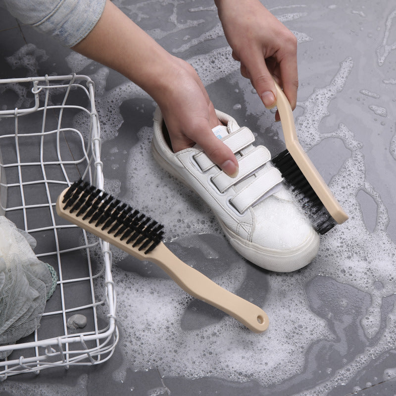 Soft-Bristle Shoe Cleaning Brush with Ergonomic Grip, Khaki