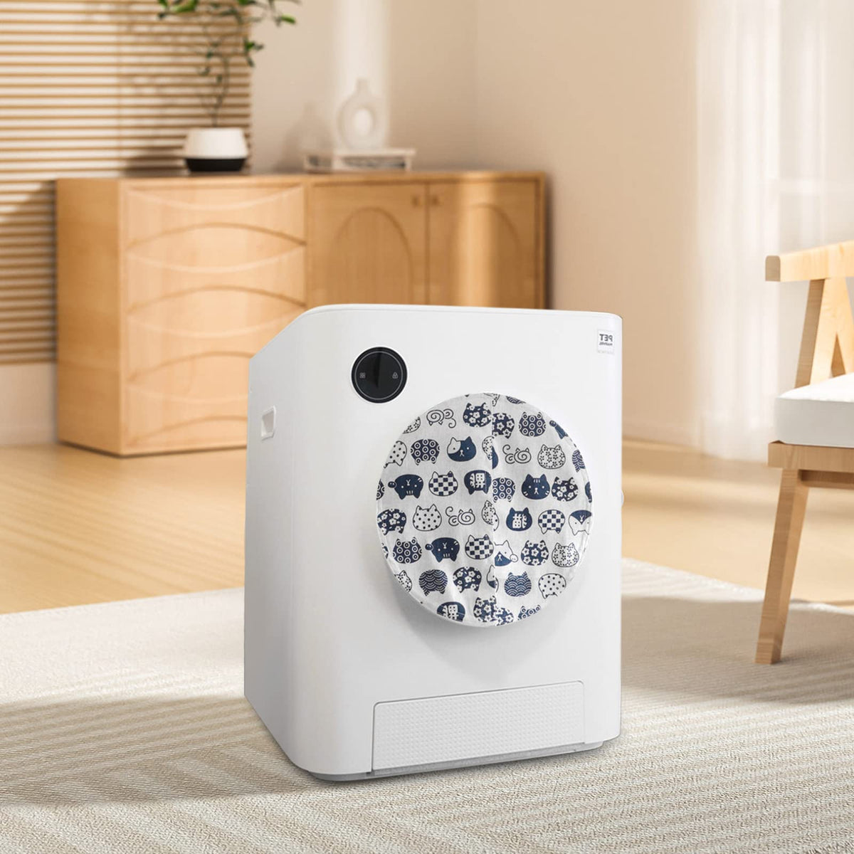 Entry Curtain for Self-Cleaning Litter Boxes, White Round
