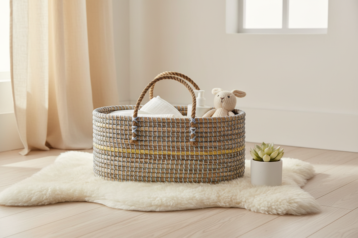 Baby Diaper Caddy Organizer Basket – EVERVESTA Luxury