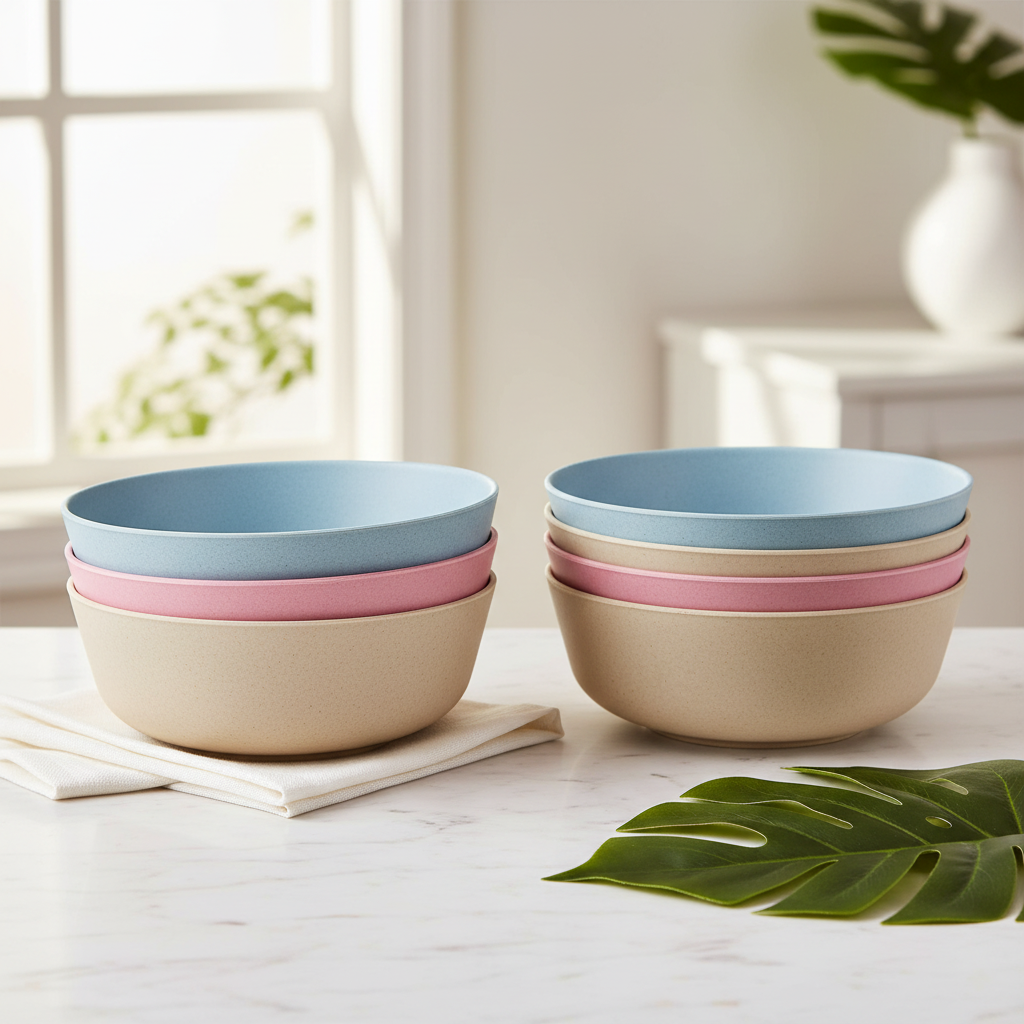 Bamboo Bowls Set of 6 - Solid Colors