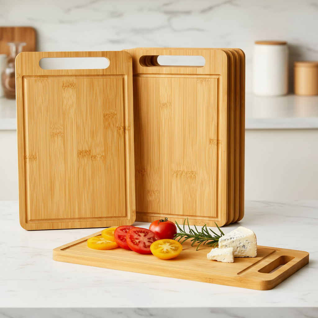 Bamboo Cutting and Serving Boards with Handles, 12 x 7.8 in, 10 Pack