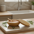 Bamboo Salt Box with Magnetic Swivel Lid and Spoon, 8 oz