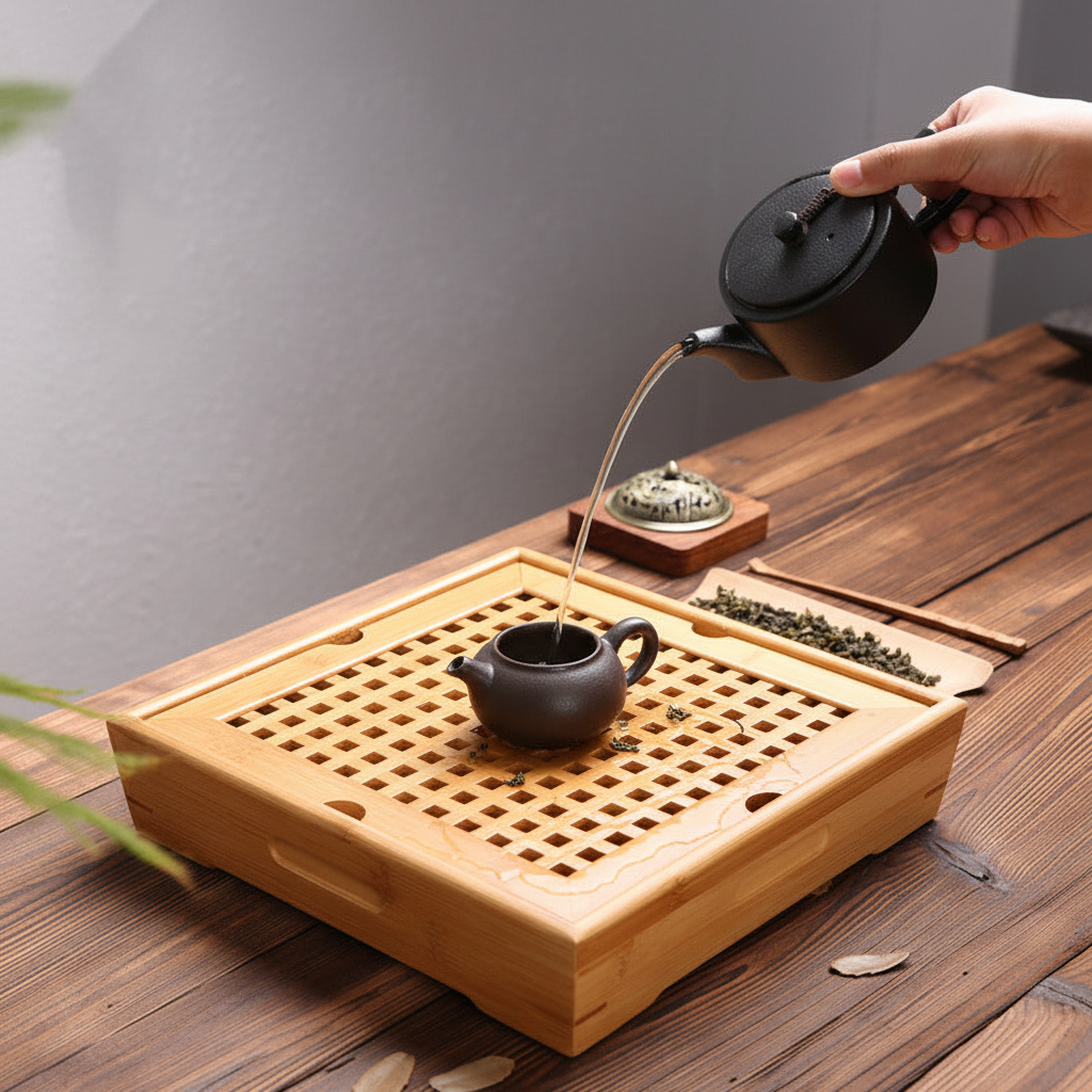 Square Bamboo Tea Tray in Two Sizes