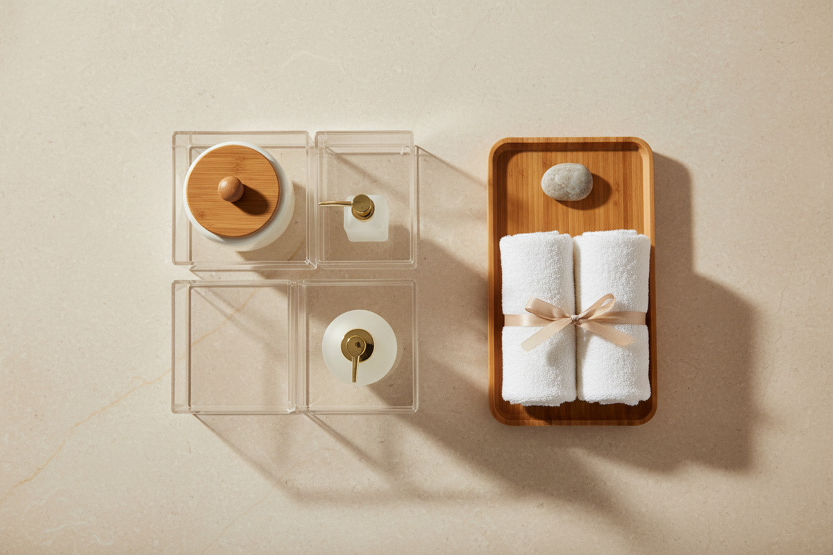 Bathroom Organization Flat Lay
