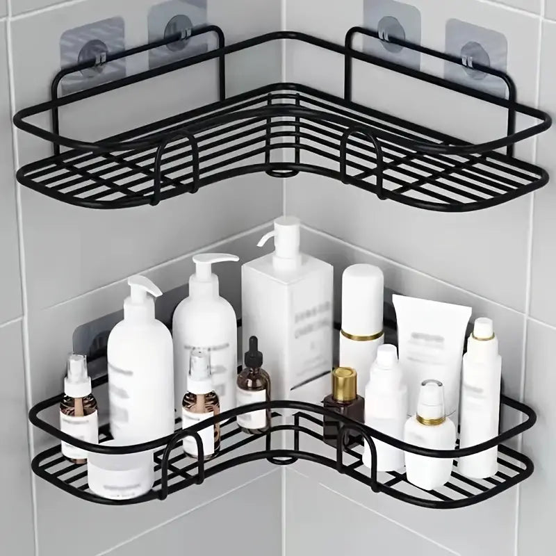 No-Drill Aluminum Corner Shower Shelf, Triangle or Long Rack