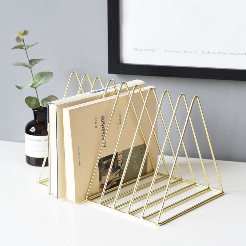 Scandinavian Metal Desktop Book and Magazine Holder, 9 Grid