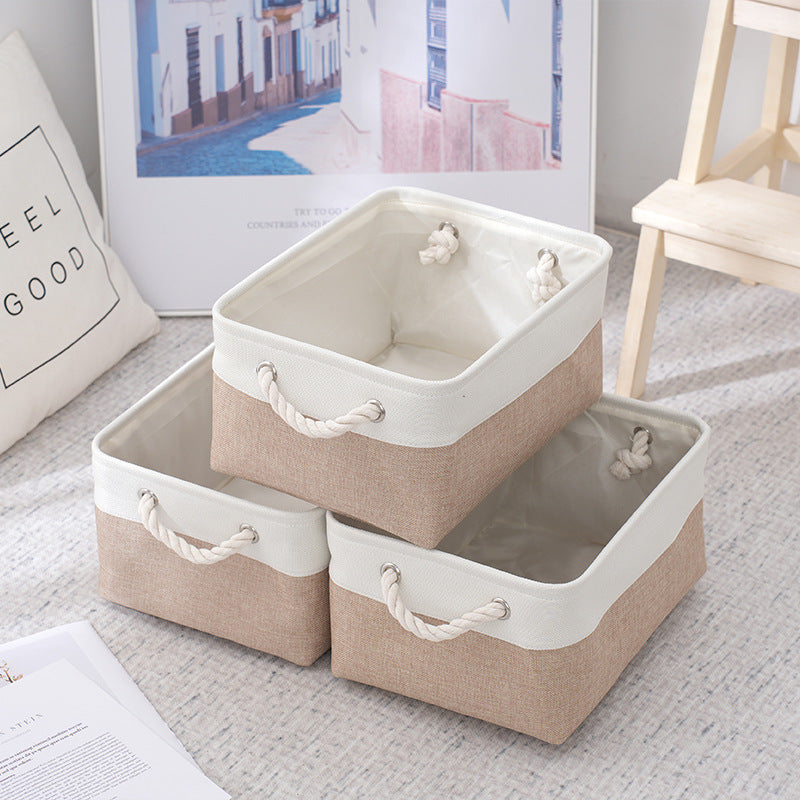 Collapsible Linen Storage Bin with Handles, 3 Sizes
