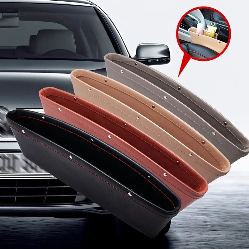 Waterproof Leather Car Seat Organizer with Adjustable Pockets