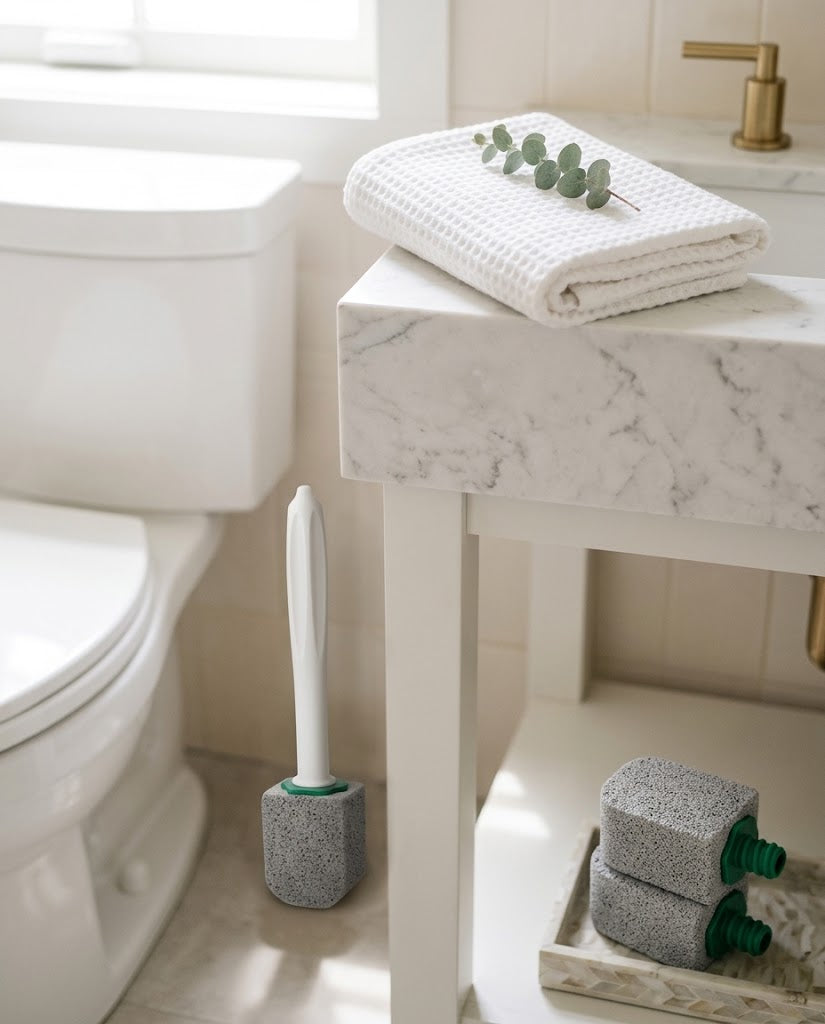 Pumice Toilet Cleaner with Long Handle and 12 Replaceable Stones