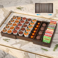 Expandable Bamboo Coffee Pod Drawer Organizer, Holds 45 Pods