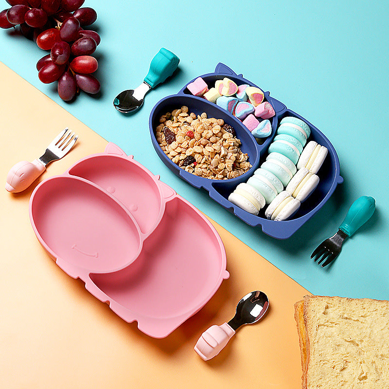 Divided Silicone Suction Plate for Baby Mealtimes, Multiple Options