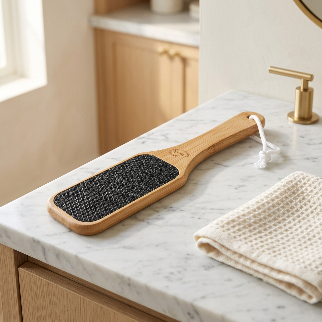 Nano Glass Foot File with Bamboo Handle, Wet or Dry Callus Remover