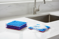 Blue Scouring Pads Kitchen Sink Scene