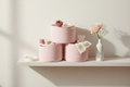 Blush Pink Rope Basket Set of 3 – EVERVESTA Luxury Nursery