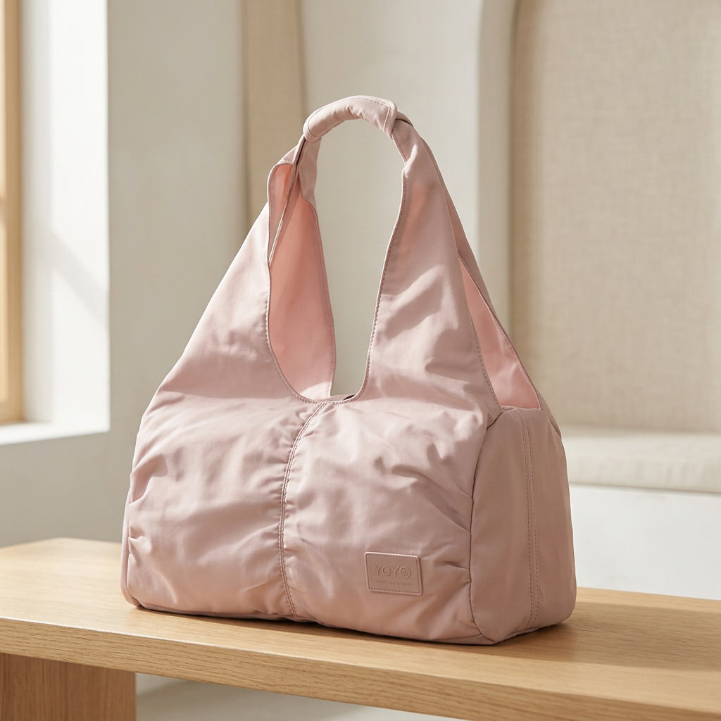 Yoga Gym Bag with Mat Strap, Shoe Compartment and Wet Pocket, Pink