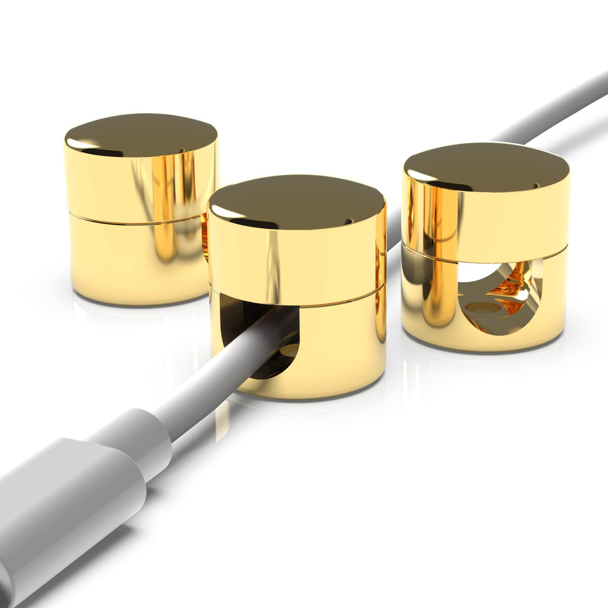 Aluminum Cable Anchor Clips for Desk, 3 Pack, Gold