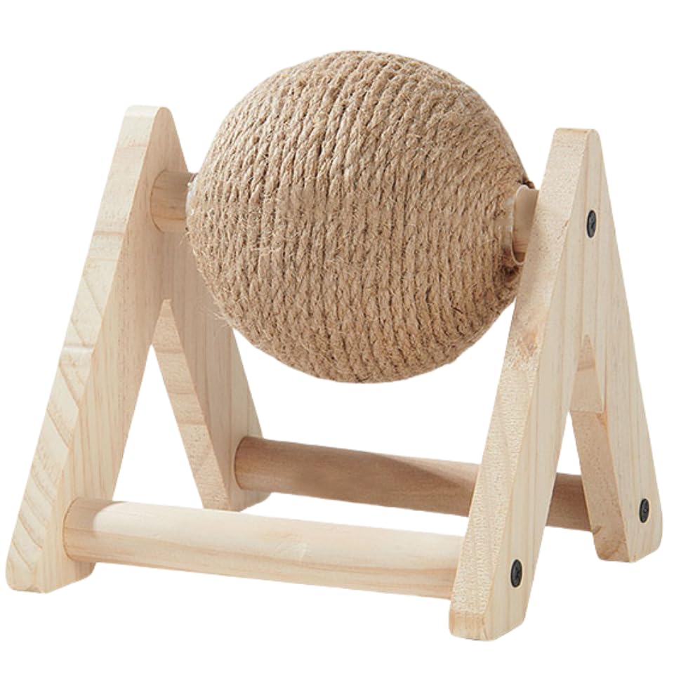 Sisal Cat Scratching Ball on Triangular Stand