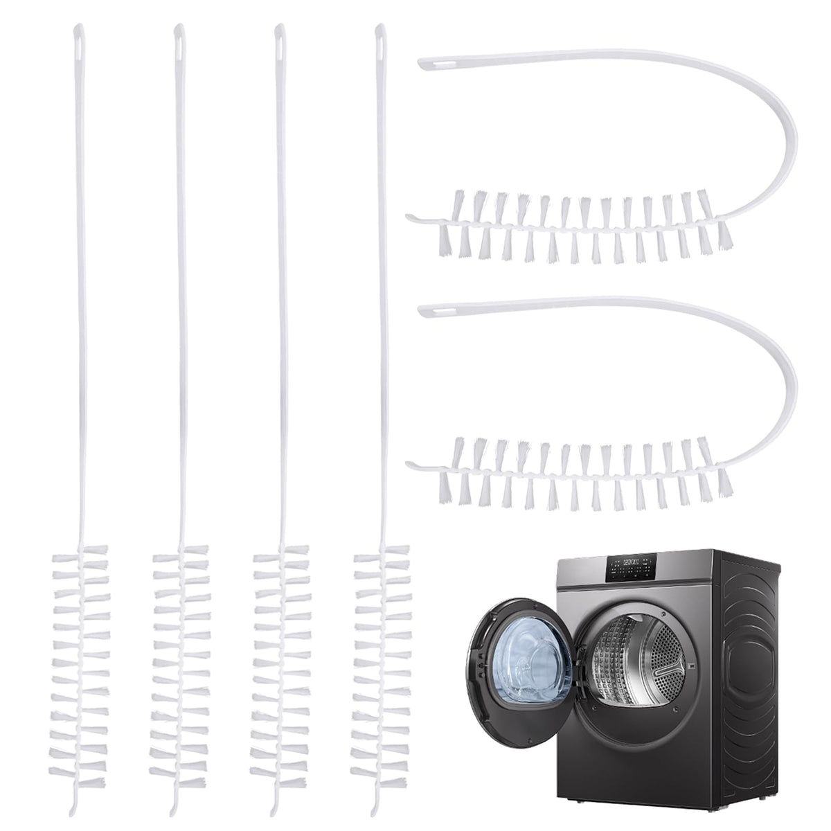 Flexible Washing Machine Drum Brushes for Washers and Fans, 6-Pack