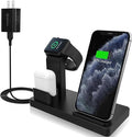 3-in-1 Wireless Charging Dock with Hidden Cables, Black